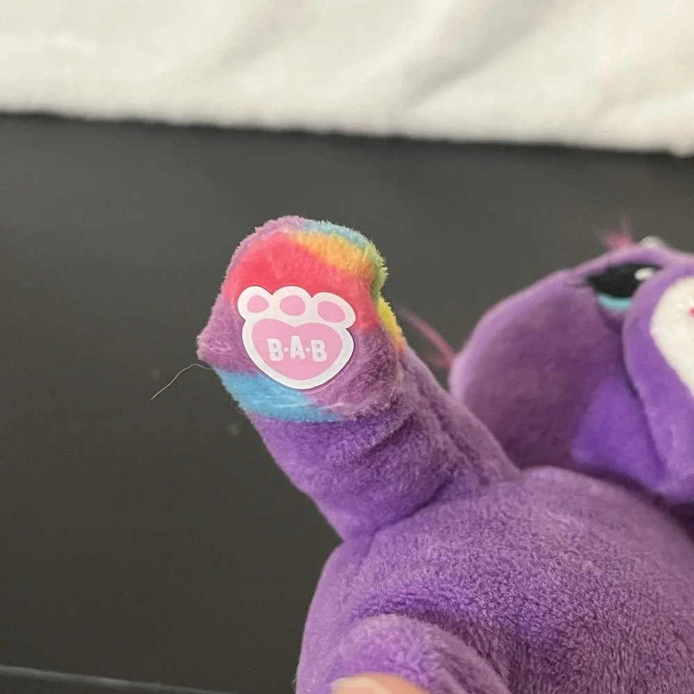 Build a Bear Workshop Mini Purple Rainbow Unicorn Zipper Back Pouch w/ Heart